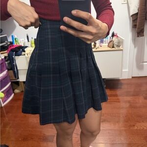 American Eagle Outfitters Dark Plaid Skater Skirt